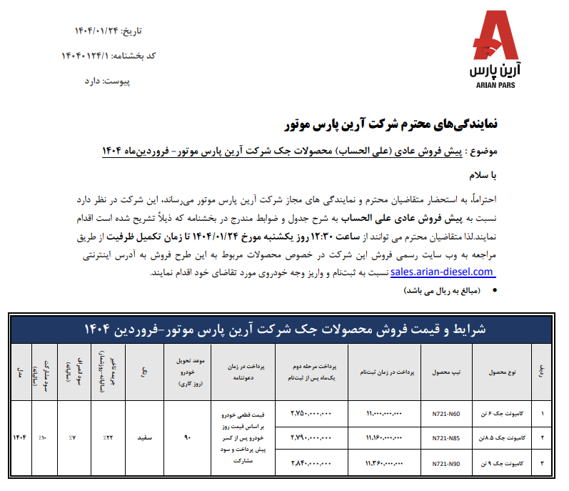 ثبت نام کامیونت جک